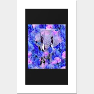 ELEPHANT AND FLOWERS Posters and Art